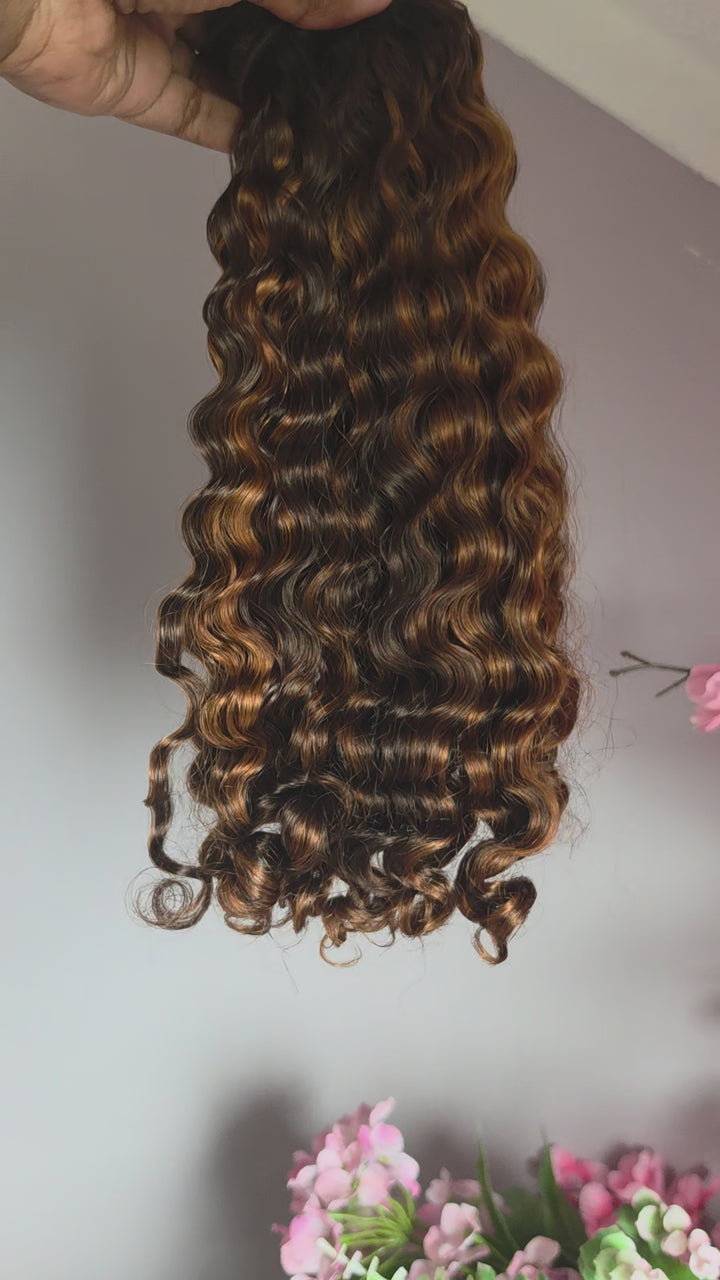 Toffee 'Ayana' Burma Curly Hair Extensions