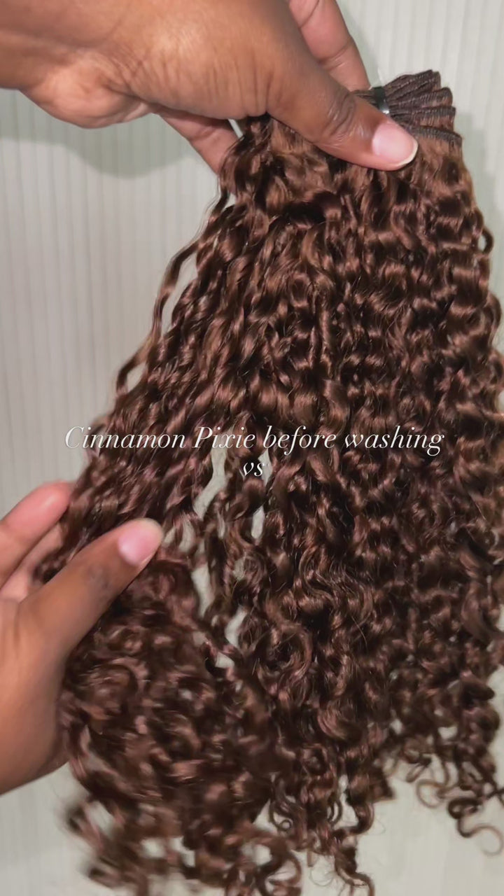 Cinnamon Pixie Curly Hair Extensions