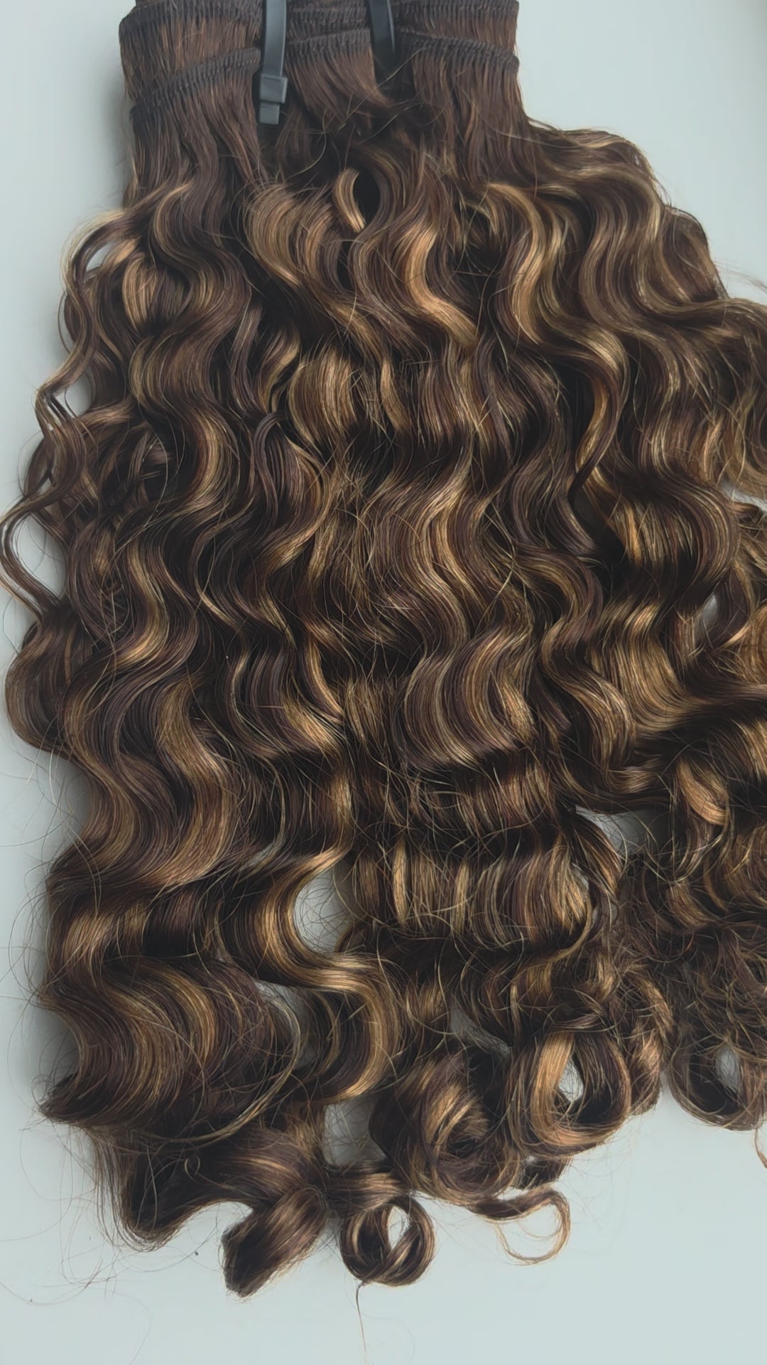Honey 'Ayana' Burma Curly Hair Extensions