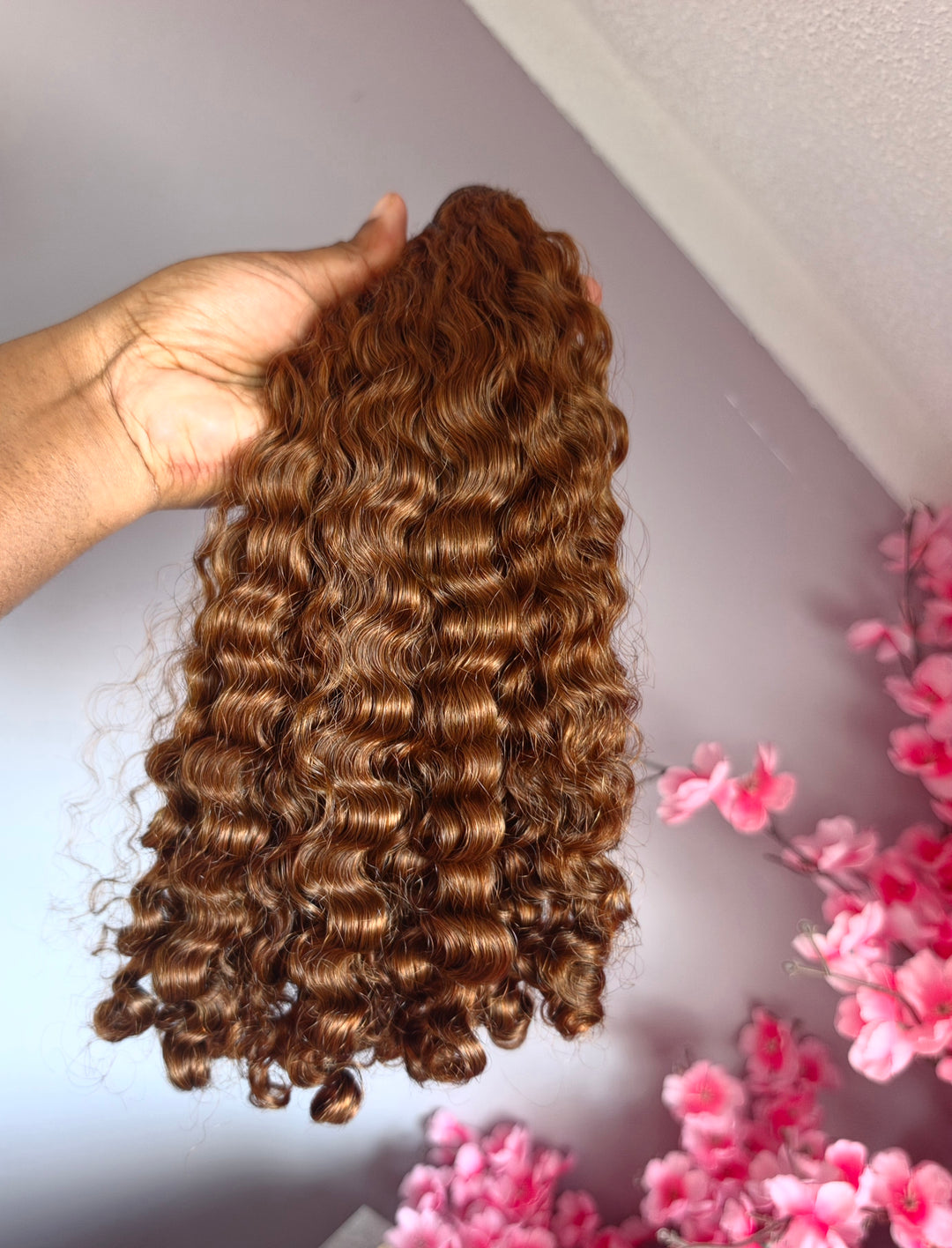 Caramel 'Ayana' Burma Curly Hair Extensions