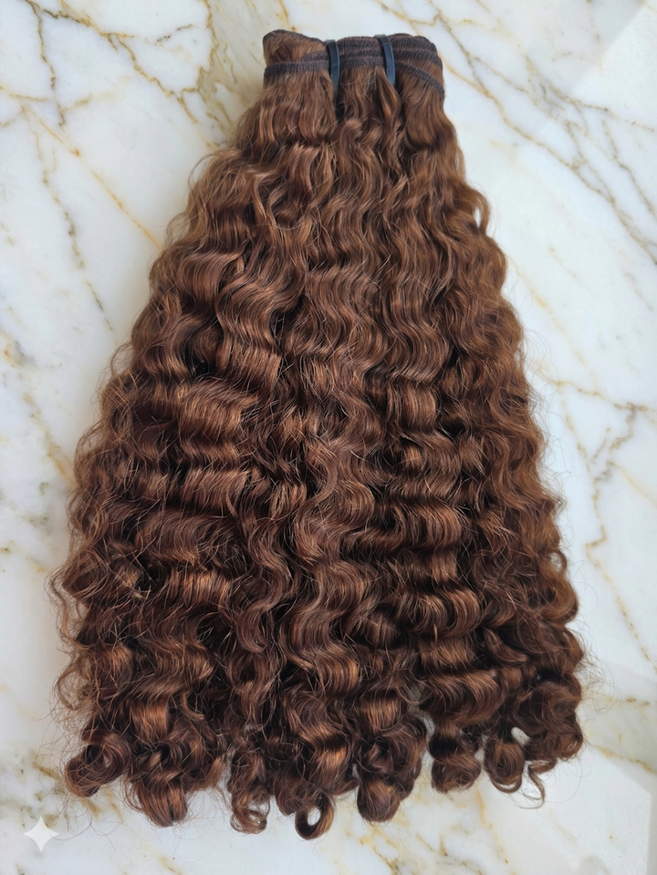 Caramel 'Ayana' Burma Curly Hair Extensions