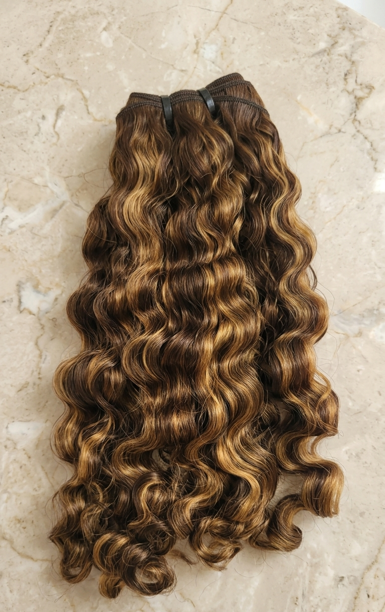 Honey 'Ayana' Burma Curly Hair Extensions